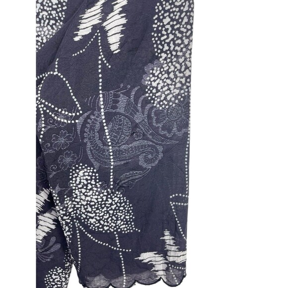 Citron Santa Monica 1X Black White Butterfly Floral Top Button Bamboo Blend READ - Picture 3 of 13